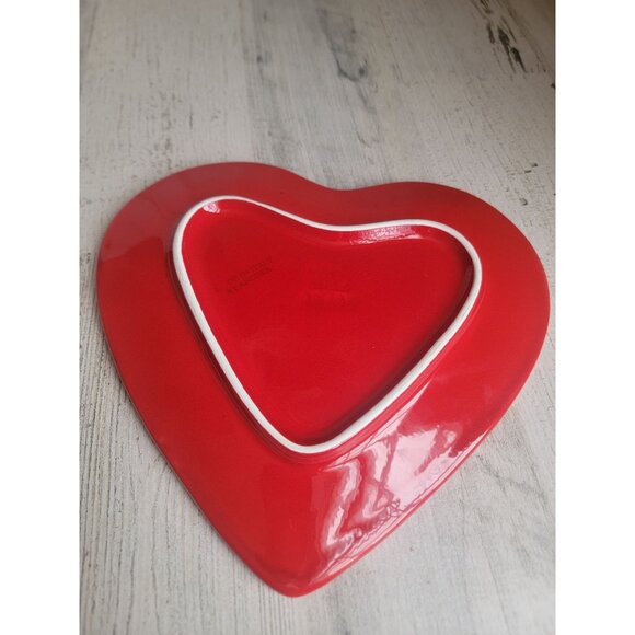 Ancora vintage red heart ceramic plate Valentine Italian - Picture 9 of 10